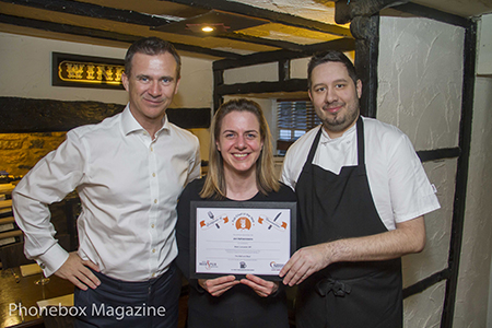 Bell and Bear Public House receiving an award from Mark Lancaster MP