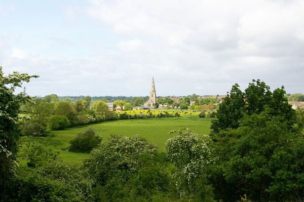 Olney Church from Clifton Reynes