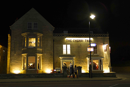 The Cherry Tree at night in Olney